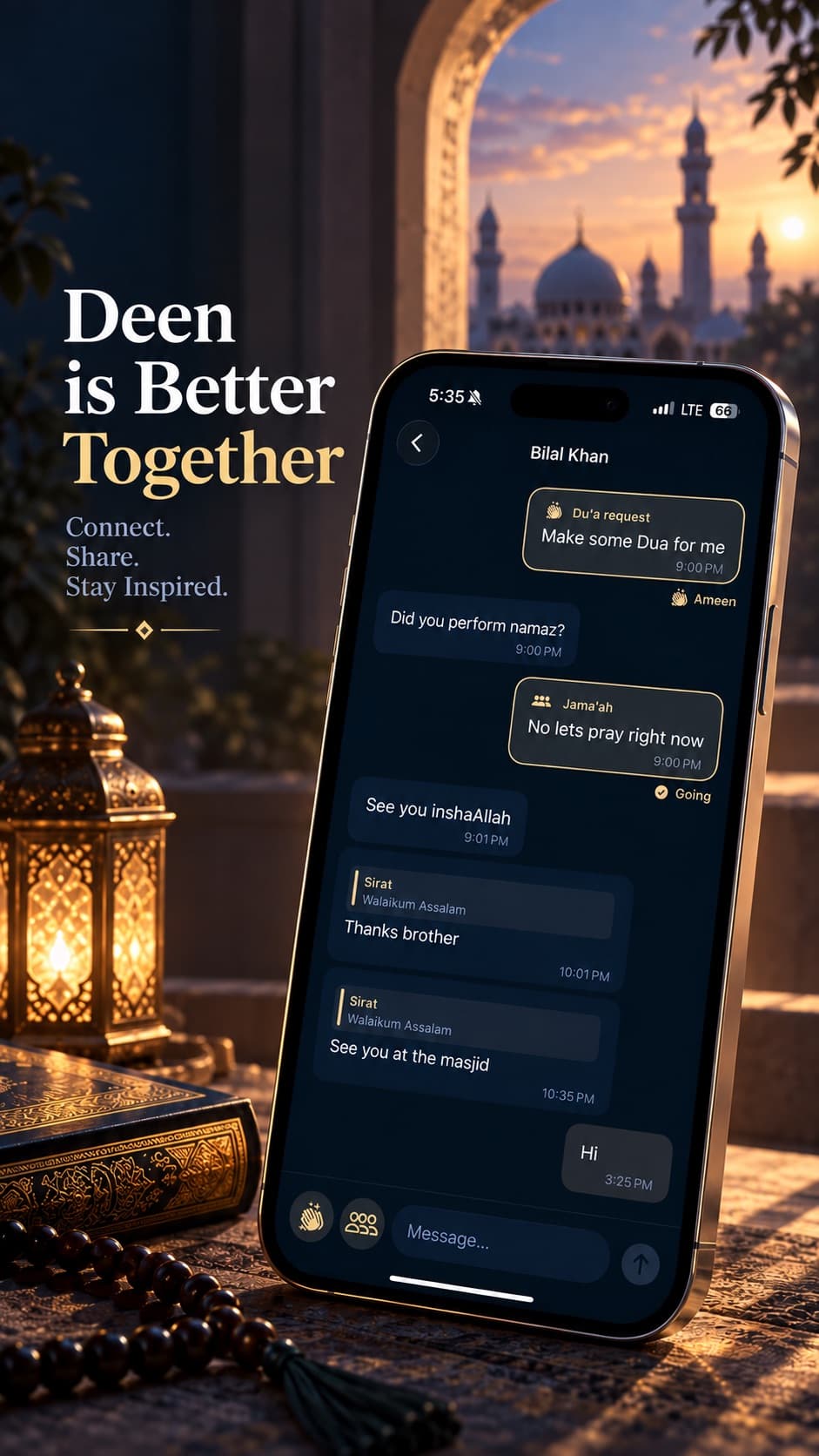 A Sirat circle conversation with du'ฤ requests and jama'ah invitations